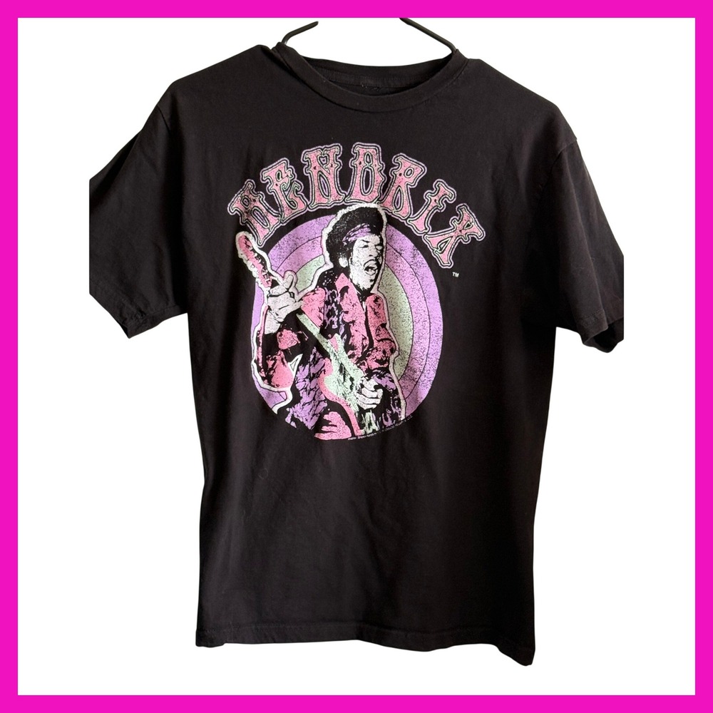 Authentic Jimi Hendrix Graphic T-Shirt Mens Medium Black Mad Engine Rock Tee